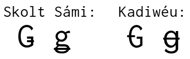 Kadiwéu form of G with stroke