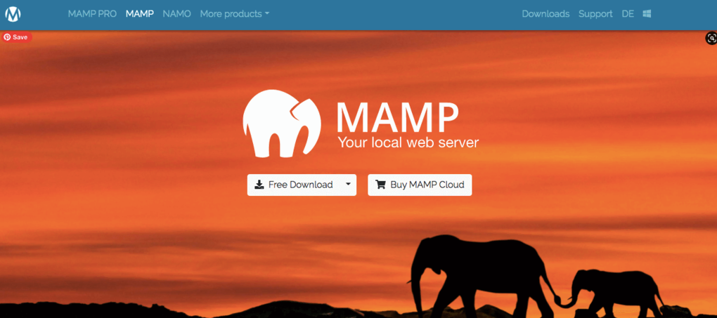 Página web de MAMP