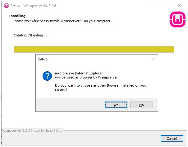Ventana de configuración si deseas escoger otro navegador diferente a internet explorer