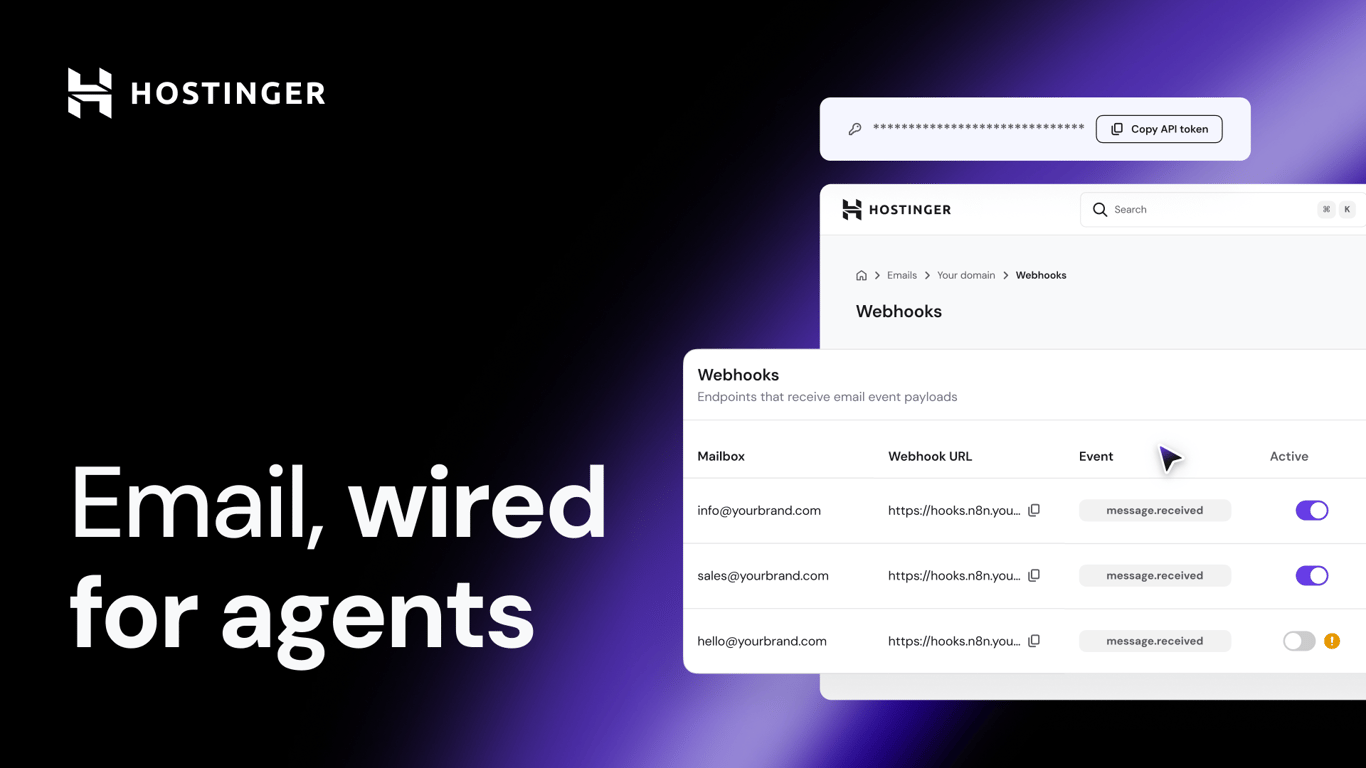 Stop duct-taping human email into machine workflows: Meet Hostinger Agentic Mail