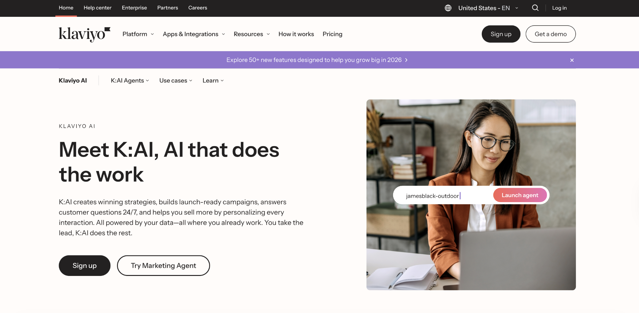 Klaviyo home page